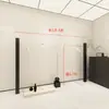 Estante de Exhibición para Tienda de Ropa de Acero Inoxidable con Tubo Grueso Grande Montado en la Pared Perchero de Ropa Montado en la Pared de Pintura Negra De Pie Colgante Lateral para Exhibición de Ropa