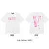 Nueva Camiseta Vlone Jerry Grande V Humo Reflectante Holgada de Manga Corta Flor de Cerezo Pareja Streetwear de Moda