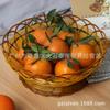 Cesto de Frutas Azul Imitação Rattan Redondo Prato de Lanche Cesto de Pipoca Ktv Bar Lanche Artesanato de Resina Azul Plástico