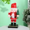 SM58538 16CM Versão Gordinha Papai Noel Quebra-Nozes de Madeira Marionete Artesanato Estatueta Decoração