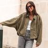 Chaqueta de Gamuza Transfronteriza para Mujer Europea y Americana Otoño e Invierno 2025 Nueva Chaqueta Estilo Ins Suelta Casual para Mujer