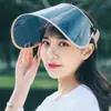 Sombrero de Sol de Verano Estilo Coreano para Mujer Plegable para Exteriores Ciclismo Ala Grande Gorro de Orejas Visera Solar de Plástico Tapa de Lente Rizada
