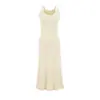 Vestido Camisola de Punto Elegante con Fruncidos Estilo Puro Deseo, Moda Primavera y Verano Ajustado de Color Sólido de Longitud Media