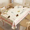 Mantel estilo crema, a prueba de aceite, impermeable, no necesita lavado, resistente al calor, cubierta de mesa de comedor de alta gama, nuevo modelo 2026, cubierta para mesa de café rosa