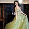 Vestido de Noche de Hada de las Flores para Mujer Estudiante Ceremonia de Mayoría de Edad Anfitrión Compromiso Vestido de Tul de Princesa Hombro Descubierto Examen de Arte Actuación