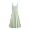 Vestido Holgazán Gospel con Almohadilla en el Pecho Tipo Sling para Mujer Verano Color Sólido Combinable Cintura Ajustada Cuello Cuadrado Falda Chaleco Falda Paraguas Grande