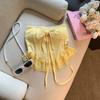 Chaleco estilo francés con lazo de encaje, cuello halter, hombros descubiertos, espalda hermosa, corte entallado, top combinable con almohadilla para el pecho para mujer
