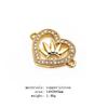 Conector para pulsera de tarjeta de mano LOVE microincrustado de circonita corazón corazón corazón tarjeta de mano accesorios para hacer pulseras DIY