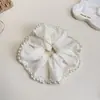 Chifón Elegante Super Grande Anillo para el Cabello con Lazo Perla Elegante Celebridad Cibernética Cuerda para la Cabeza con Lazo Grueso Goma para el Cabello Coleta Flor para la Cabeza