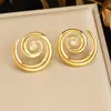 Moda Transfronteriza Pendientes Sencillos de Acero Inoxidable Chapados en Oro con Múltiples Elementos Combinados en Colores Dorado y Plateado, Versátiles para el Uso Diario