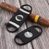 Suministro directo tijeras para cigarros negras cuchilla afilada portátil de doble filo juego para fumar cigarros cortador rompe cigarrillos manual venta al por mayor