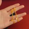 Pendientes de doble felicidad retro estilo chino doble felicidad Fu gancho para la oreja pendientes largos elegantes con borla joyería para la oreja entrega de una sola pieza