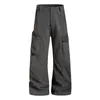 Calça de trabalho xadrez estilo retrô americano de rua para homens e mulheres, novo estilo outono 2026, calça de perna larga reta casual solta e moderna