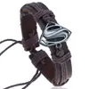Pulsera de cuero tejido retro nueva directa de fábrica simple para hombre y mujer joyería pulsera de cuero suministro transfronterizo