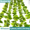 Decoração de Folha de Pothos de Rattan Sintético Videira Verde Folhas Artificiais Cipós Flor de Plástico Cipó Cobertura de Tubo de Água Ar Condicionado Folhas Verdes Flores