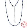 Collar Huasheng Jewelry de Plata S925 Cadena Tenis Circonita Azul y Blanca Venta Directa de Fábrica Mayoreo