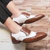 Moda transfronteriza de talla grande personalidad color de contraste casual zapatos de cuero primavera y otoño zapatos de cuero retro británicos para hombre