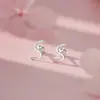 Brincos de Parafuso Simples em Formato de S S999 de Prata Pura para Mulheres, Estilo Minimalista, Estilo Ins de Nicho, Brincos Versáteis para o Dia a Dia, Atacado