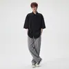 Camisa de Manga de Cinco Puntas Asimétrica con Botones Diagonales Estilo Chino Nuevo Primavera Verano Estilo Pareja Caída Suave Holgada Atmosférica Top para el Trabajo