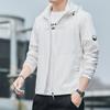 Roupa Masculina de Verão Fina Respirável Seda Gelo Jaqueta Esportiva Masculina 2022 Nova com Capuz Tamanho Grande para Homens