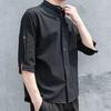 Camisa de Lino de Manga Larga para Hombre Tang Estilo Chino Casual de Verano para Hombres de Mediana Edad y Mayores Delgada Transpirable Tallas Grandes