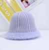 Sombrero de Cubo Cálido de Otoño e Invierno con Circunferencia de Cabeza Grande, Sombrero de Pescador a Rayas Parasol, Sombrero de Cubo de Moda Estilo Japonés y Coreano para Mujer