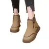Botas de nieve modernas y elegantes para mujer, nueva colección invierno 2026, con forro de felpa añadido y diseño engrosado, adecuadas para climas fríos, antideslizantes, cálidas y botas de algodón de caña corta