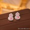 Aretes de Mariposa de Perla de Oro Real Galvanizado con Aguja de Plata S925, Aretes Femeninos y Elegantes de Gota de Agua, Collar Pequeño Fresco y Versátil