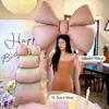 Estilo Ins Franja Estrela Desenho Animado Pequeno Bolo Balão de Folha de Alumínio Conjunto Decoração Cena de Aniversário Menina Adereços