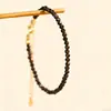 Pulsera de Cuentas de Obsidiana Ultradelgadas de 3 mm con Ojos de Colores para Mujer, Pulsera de Diseño Personalizado Estilo Retro, Pulsera de Cristal al por Mayor