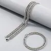 Colar de Joias em Aço Titânio Corrente Cubana, Corrente Chicote de Aço Inoxidável da Moda, Corrente de Fivela Dupla, Corrente para Suéter, Estilo Longo para Outono e Inverno