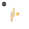 Aleación de Titanio F136 Cruz Marqués Forma de V Serpiente Corona de 0.9 Dientes Rosca Interna Labio Clavo Pendientes Joyería para Piercing