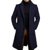 Nuevo Transfronterizo Amazon Abrigo Cortavientos de Largo Medio para Hombre de Color Sólido con Solapa y Botonadura Sencilla Talla Grande Moda Casual Chaqueta