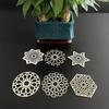 Nova mesa de madeira em branco esculpida em oco mesa de casa Porta-copos de chá café Porta-copos DIY ornamentos decorativos multi-forma