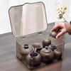 Caja de Almacenamiento de Té a Prueba de Polvo con Tapa Transparente Mesa de Centro Escritorio Té Taza de Té Organizar Almacenamiento Estante Almacenamiento Tetera Kung Fu
