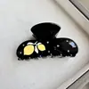 Pinza para el pelo de acetato con forma de limón, nuevo estilo, con pedrería para mujer, accesorio para el pelo lindo y moderno para recogidos
