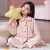 Pijama feminino, coleção primavera e outono, novo estilo 2026, gaze de algodão amassado, manga longa, fino, roupa de casa estilo princesa para crianças