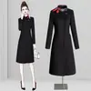 Roupa Externa de Lã Profissional Roupa de Trabalho Feminina Plus Algodão Engrossado Comprimento Médio Departamento de Vendas de Hotel Roupa Externa de Lã Inverno