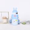 Taza termo infantil de acero inoxidable 316 con orejas de conejo de dibujos animados, portátil para el hogar, con pajita, para exteriores, con cuerda para llevar, venta al por mayor