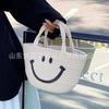 Estilo francês nicho feminino saco tecido de palha algodão corda tecido saco bolsa para sair de férias à beira-mar bonito saco de praia pequeno