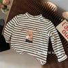 Nuevo Top Cálido de Terciopelo de Cuello Medio para Niños Pequeños y Medianos Otoño e Invierno Moda para Bebés Hombres y Mujeres Oso Camiseta Térmica