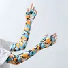 Manga de seda de hielo para protección solar para hombre, al aire libre, pesca, ciclismo, parasol, manga de protección UV, dedos transpirables, guantes de protección solar