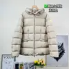 Jaqueta Puffer de Penas Mengkou Outono/Inverno Estilo Coreano para Mulheres, Gola Alta, à Prova de Vento, Bolsos Grandes, Caimento Solto, Casaco de Penas Emagrecedor