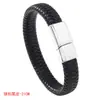 Nuevo Pulsera de Cuero para Hombre de Gran Venta Retro Cuerda de Cuero Trenzada Pulsera con Hebilla Magnética Suministro en Vivo para Comercio Electrónico