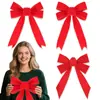 Nuevo Lazo de Navidad Accesorios de Decoración para Fiestas Navideñas en Casa Lazo Rojo Grande de Tela Flocada Hecho a Mano