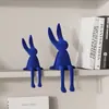 Adornos de Conejo de Gama Alta Postura Sentada Afelpada Escritorio Hogar Mueble de TV Escritorio Atmósfera Adornos de Decoración Suave