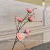 Simulación Azalea flores falsas al por mayor accesorios de boda decoración del hogar adornos para sala de estar ramo rosa de múltiples cabezas mariposa rojo neto