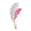 Broche de Pluma de Zirconio Rosa Plateado Estilo Lujo Ligero, Accesorios de Corsage de Perla Natural de Alta Gama, Elegantes y Exquisitos, Regalo de Vacaciones