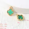 Colgante de Joyería con Flor de Cuatro Pétalos y Base Dorada de Cristal de Colores Colgante Trébol de Cuatro Hojas Accesorios para Pulsera y Collar DIY Venta al por Mayor