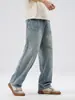 Ropa de Hombre Fengshe / Pantalones de marca vintage modernos de pierna ancha rectos holgados para hombre, Jeans de Tencel